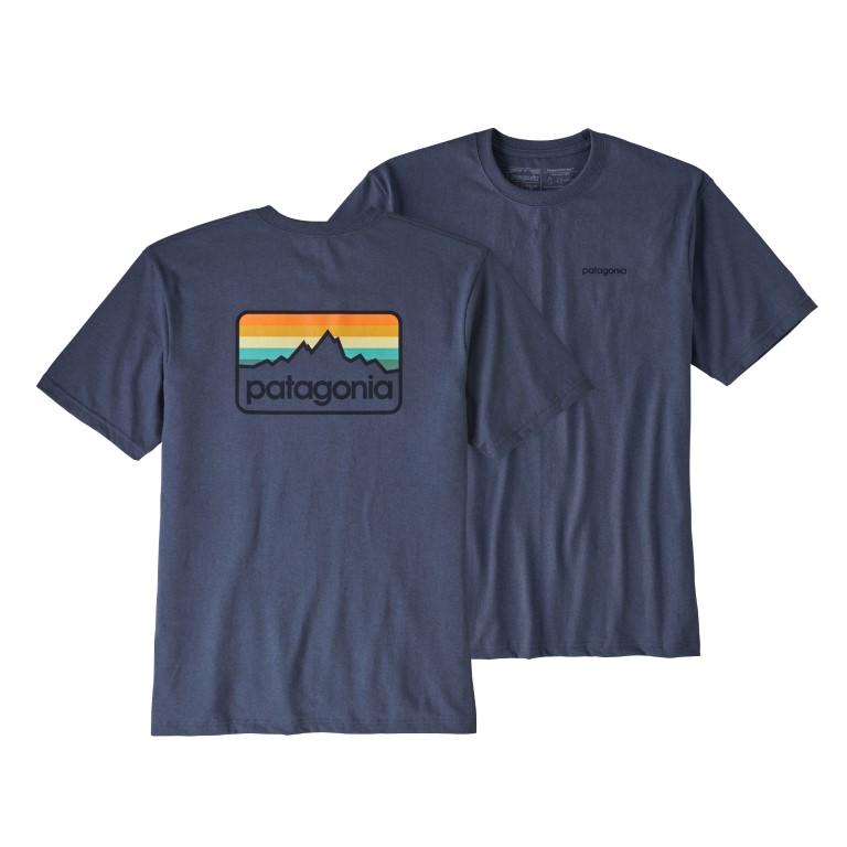 Polera Line Logo Badge Hombre Azul