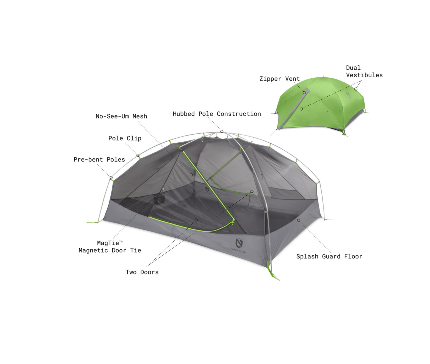 Carpa Galaxi 3P 2019 Birch Leaf + Foot Print - Imagen 4