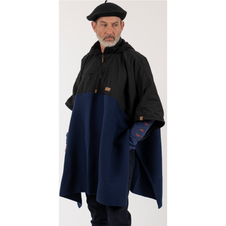 Poncho Taita Unisex Negro/Azul