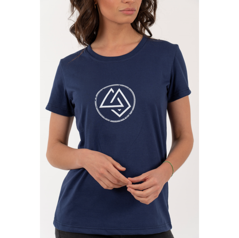 Polera Mujer Logo Circular Azul