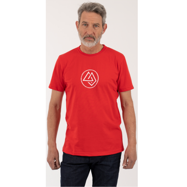 Polera Hombre Logo Circular Roja