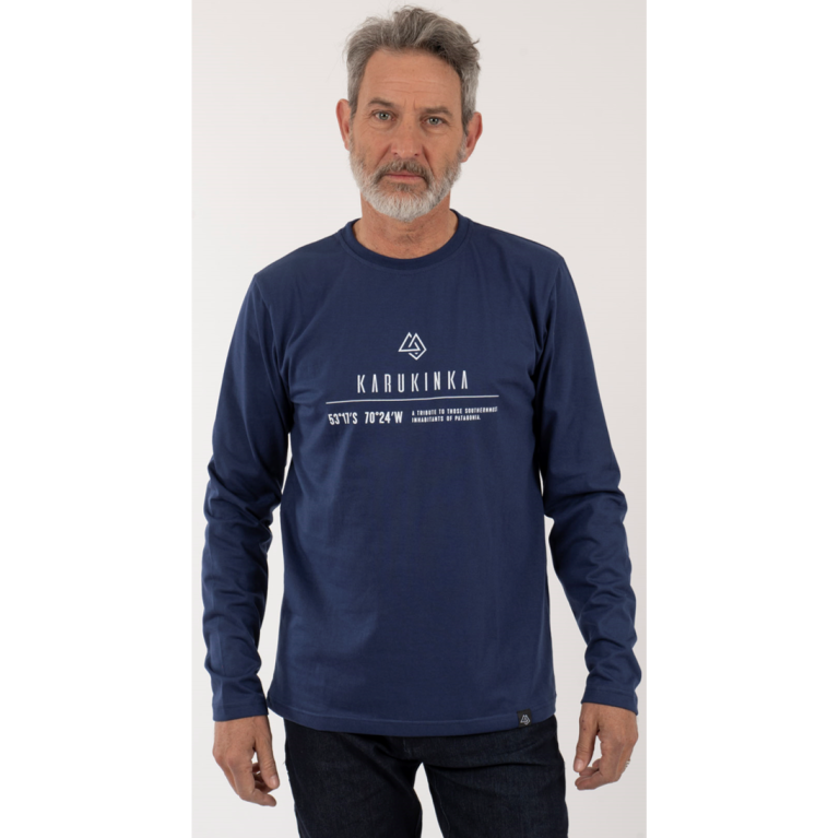 Polera Hombre Coordenadas Azul