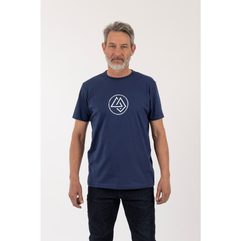 Polera Hombre Logo Circular Azul
