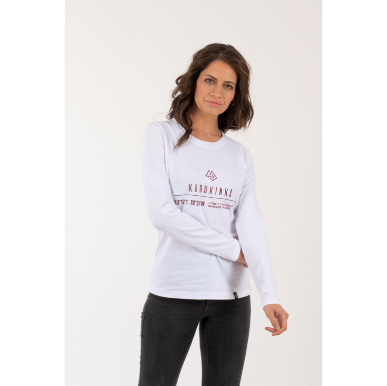 Polera Mujer Coordenadas Blanca