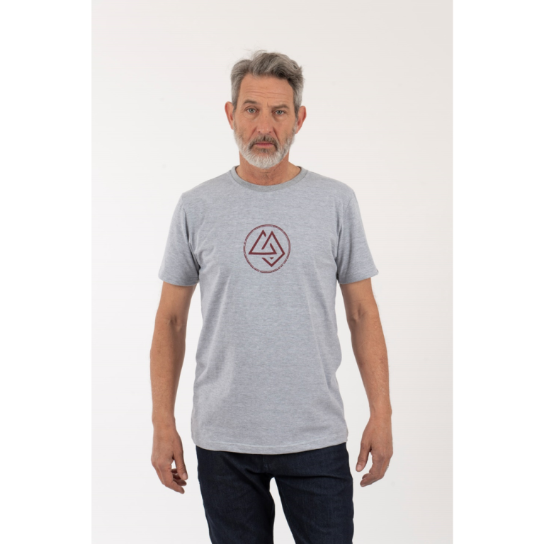 Polera Hombre Logo Circular Gris