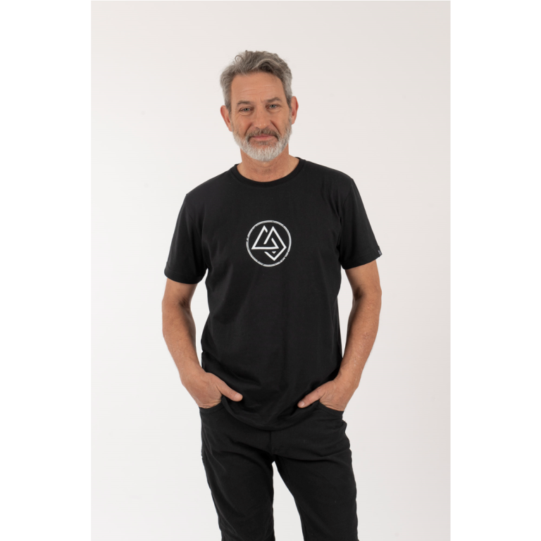 Polera Hombre Logo Circular Negra