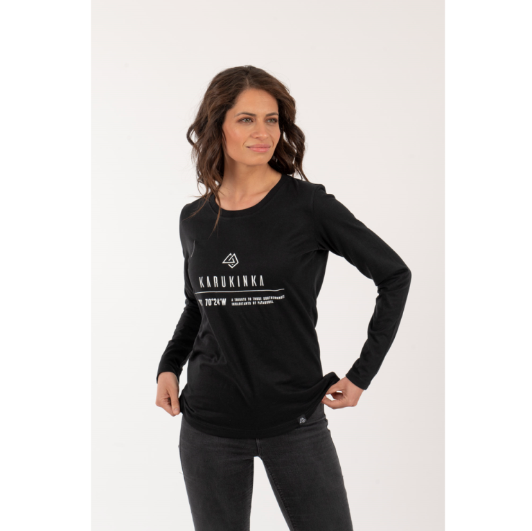 Polera Mujer Coordenadas Negra