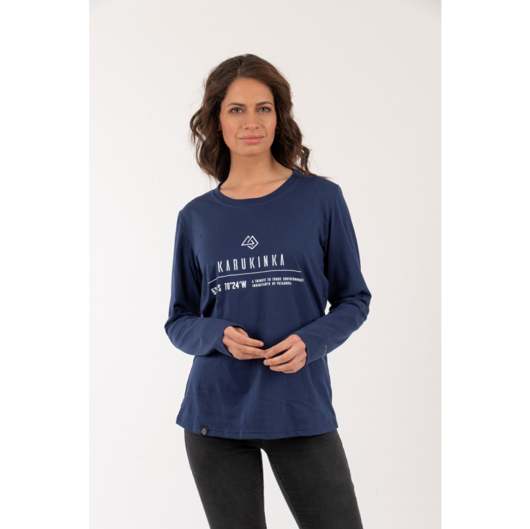 Polera Mujer Coordenadas - Azul