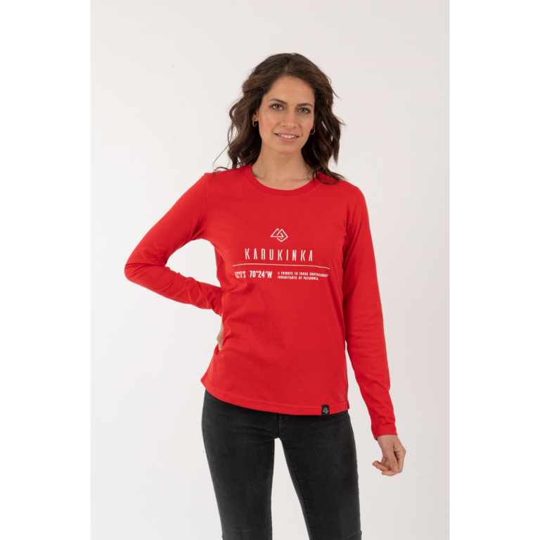 Polera Mujer Coordenadas Roja