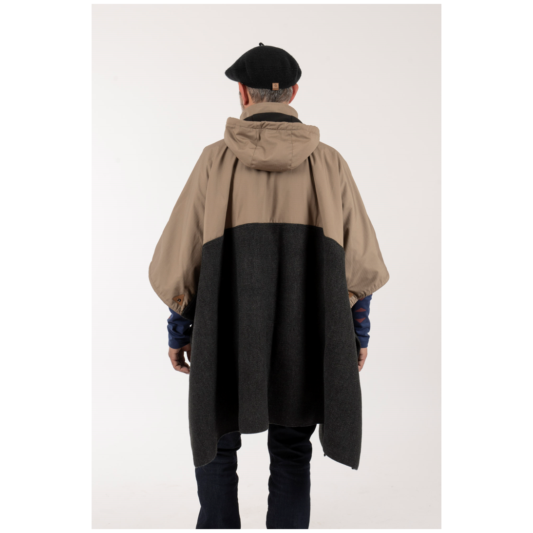 Poncho Taita Unisex Beige/Marengo - Imagen 2