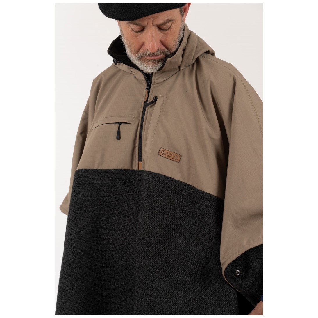 Poncho Taita Unisex Beige/Marengo - Imagen 7