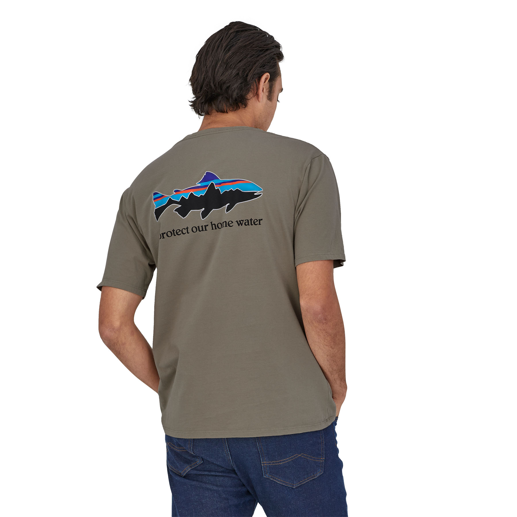 Polera Hombre Home Water Trout Organic - Verde - Imagen 3
