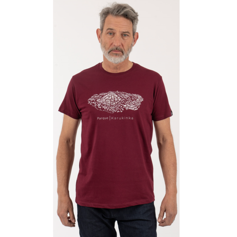 Polera Parque Karukinka Hombre - Burdeo