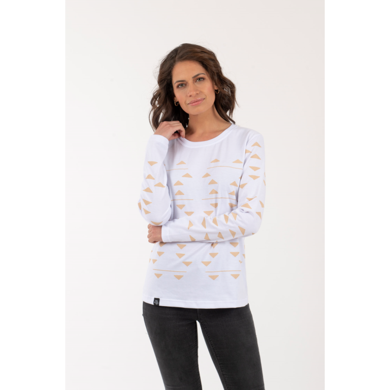 Polera Triángulos Mujer - Blanco