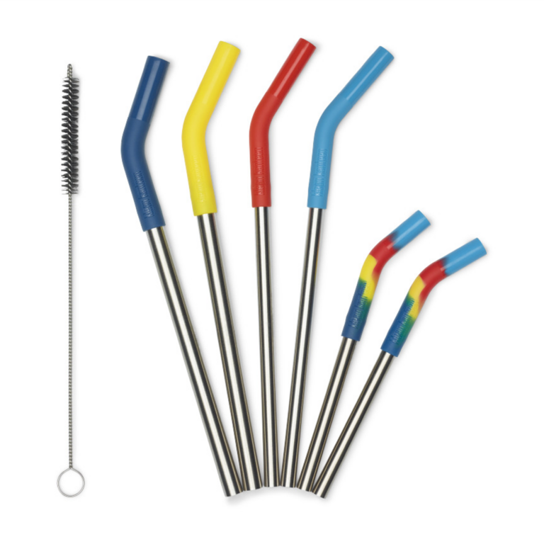 Pack de 6 Bombillas de Acero Inoxidable Multicolor