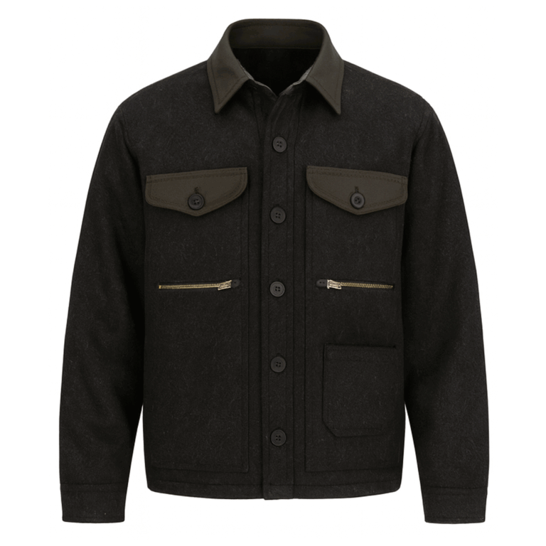 Chaqueta Paño Tschesken Hombre Negro